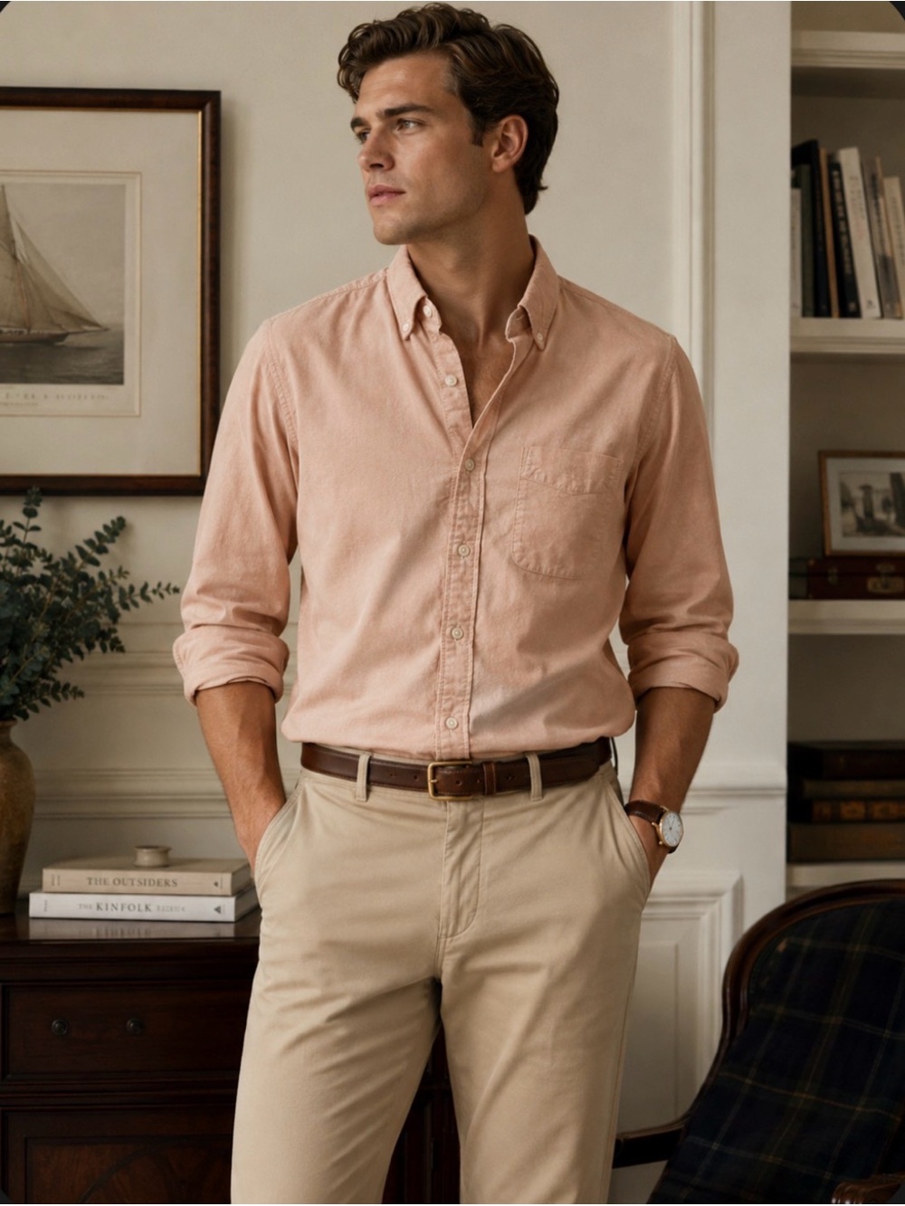 American Eagle Classic Fit Oxford’s Preppy Men's Button-Down Shirt Pink Small
